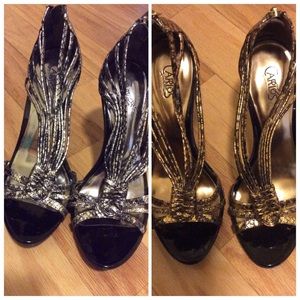 Carlos Santana Silver Strappy Heels